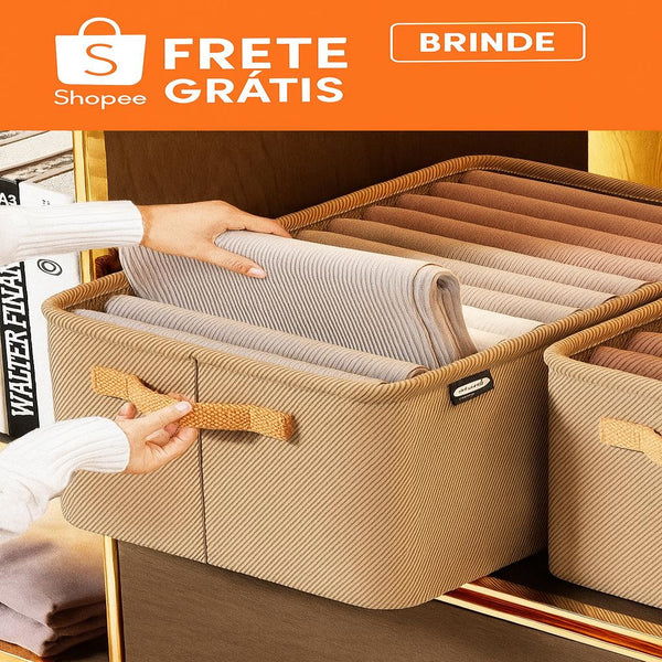 Organizador de Roupas Dobrável | Leve 4 Pague 1 + 10 Cabides Premium Grátis ⏰